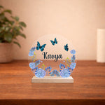 Personalized Butterfly Name Acrylic Table Stand (6x5 Inch) Custom Floral Name Display Gift for Girls, Kids & Loved Ones | Love Craft Gifts