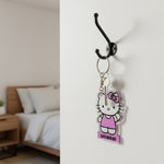 Personalized Cartoon Acrylic Name Keychain (Hello Kitty Style) | Love Craft Gifts