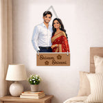 Personalized Couple Wooden Wall Hanging Frame – Custom Photo & Name Romantic Hanging Décor (8x12 Inch) | Love Craft Gifts