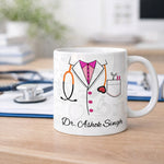 Personalized Doctor Theme Coffee Mug Custom Name Medical Gift Ceramic Cup 350ml | Love Craft Gifts