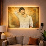 Personalized LED Acrylic Wall Frame with Warm White Light (24x36") Custom Photo Cartoon Wall Décor Gift for Boys, Husband & Boyfriend | Love Craft Gifts