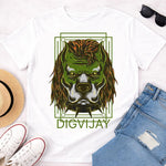 Personalized Fierce Lion Graphic T-Shirt – Custom Name Printed Bold Animal Design Tee for Boys & Men | Love Craft Gifts