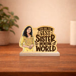 Personalized Sister Photo Table Stand – Best Sister Custom Gift Décor (6x5 Inch) | Love Craft Gifts