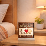 Personalized Wooden Couple Puzzle Name Frame 6x6 Inch Custom Romantic Table Décor Gift | Love Craft Gifts