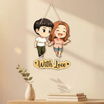 Customized Couple Cartoon Wall Hanging (11x16")