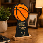 Personalized Basketball Trophy Table Stand | Achievement Gift for Players, Coaches & Teams | 9x6" | Love Craft Gifts™