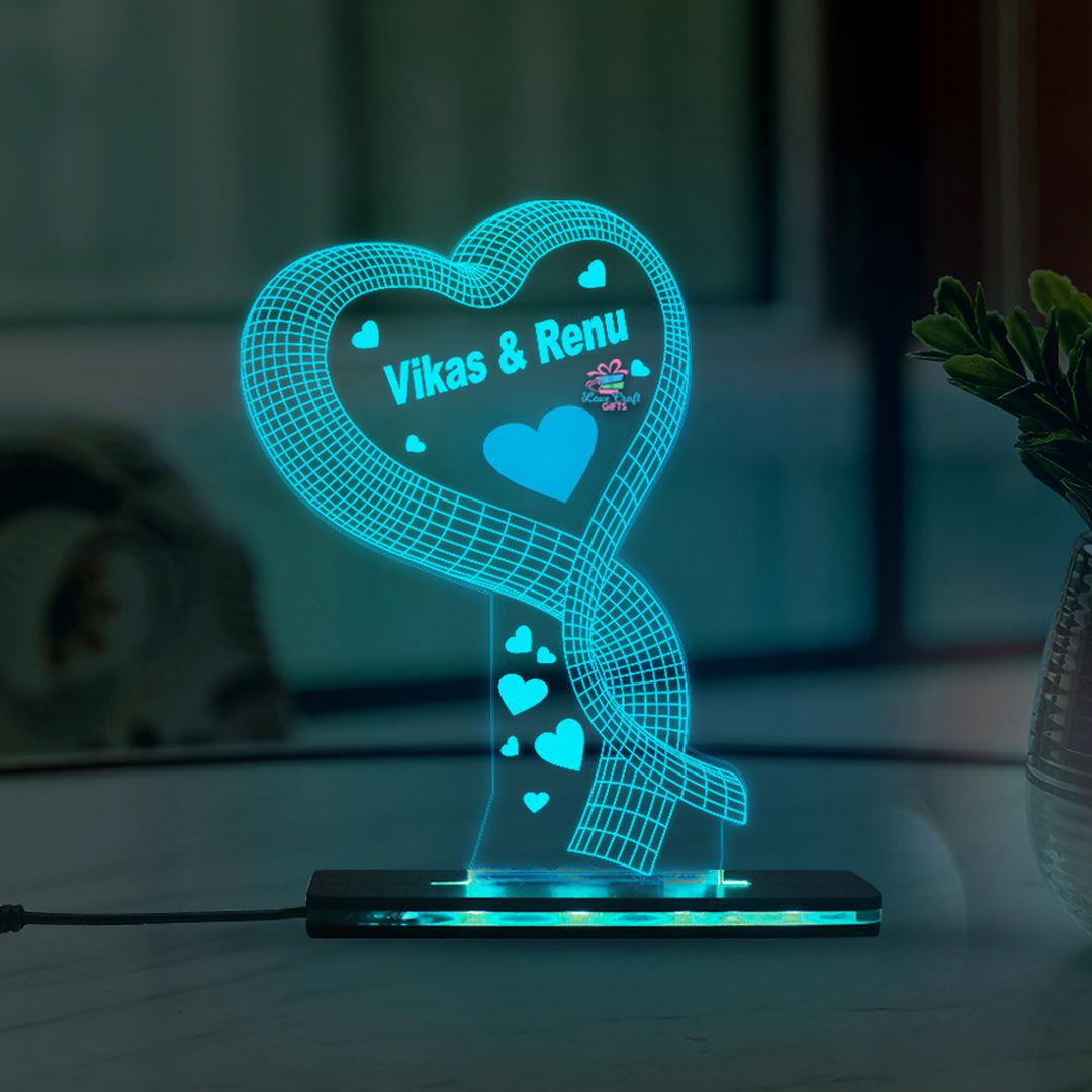 Customized Product Acrylic 3D LED  Lamp- Valentine’s Day Gift