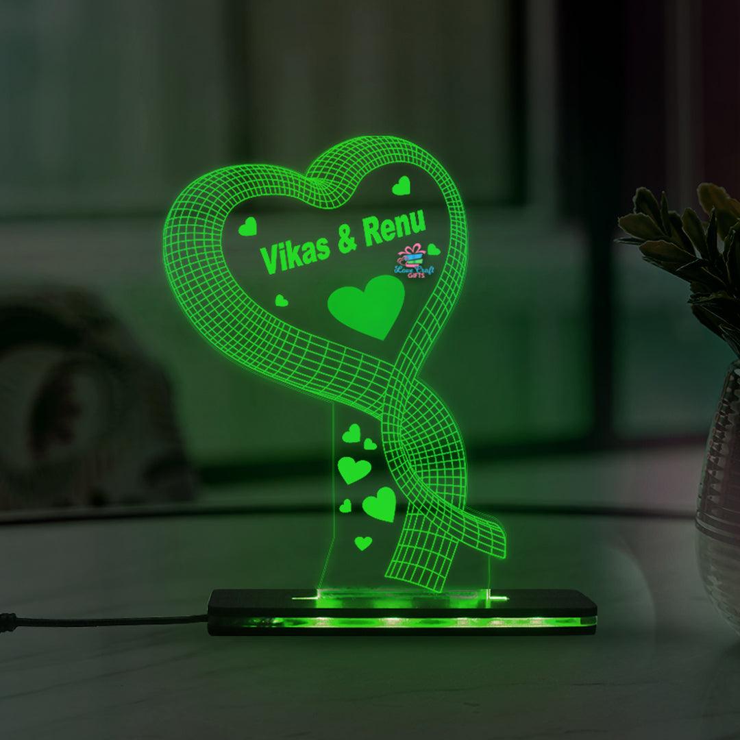 Customized Product Acrylic 3D LED  Lamp- Valentine’s Day Gift