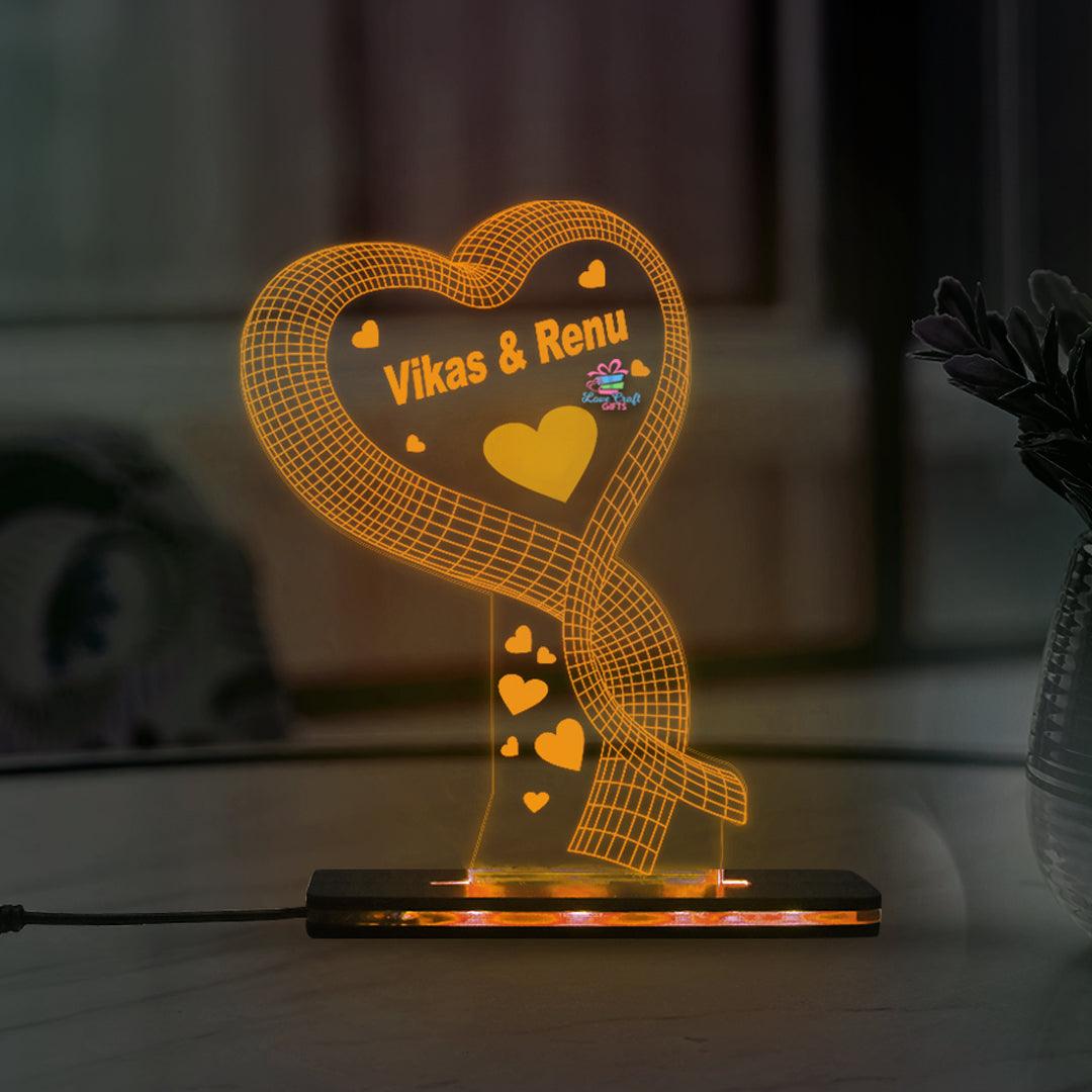 Customized Product Acrylic 3D LED  Lamp- Valentine’s Day Gift
