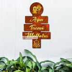 Shiv Ji Wooden Home Name Plates-12x15"