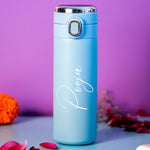Customized Blue Smart Temperature Water Bottle| Love Craft Gifts
