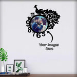 Peacock Wooden Photo Wall Clock