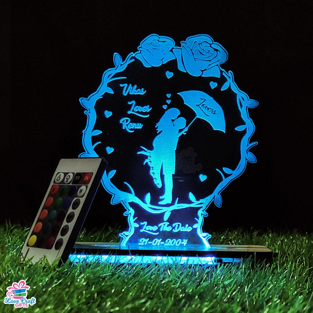 3d Acrylic Love The Date LED Lamp