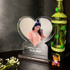 Heart-Shaped Acrylic Frame with Photo and Custom Name