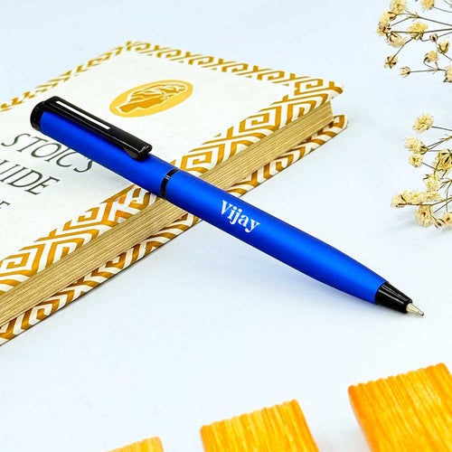 Personalized Pen Matte Blue Body With Black Clip