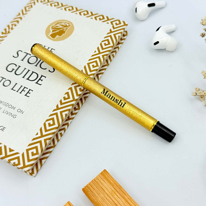 Personalized Pen Royal Gold With Glittery Finish Body