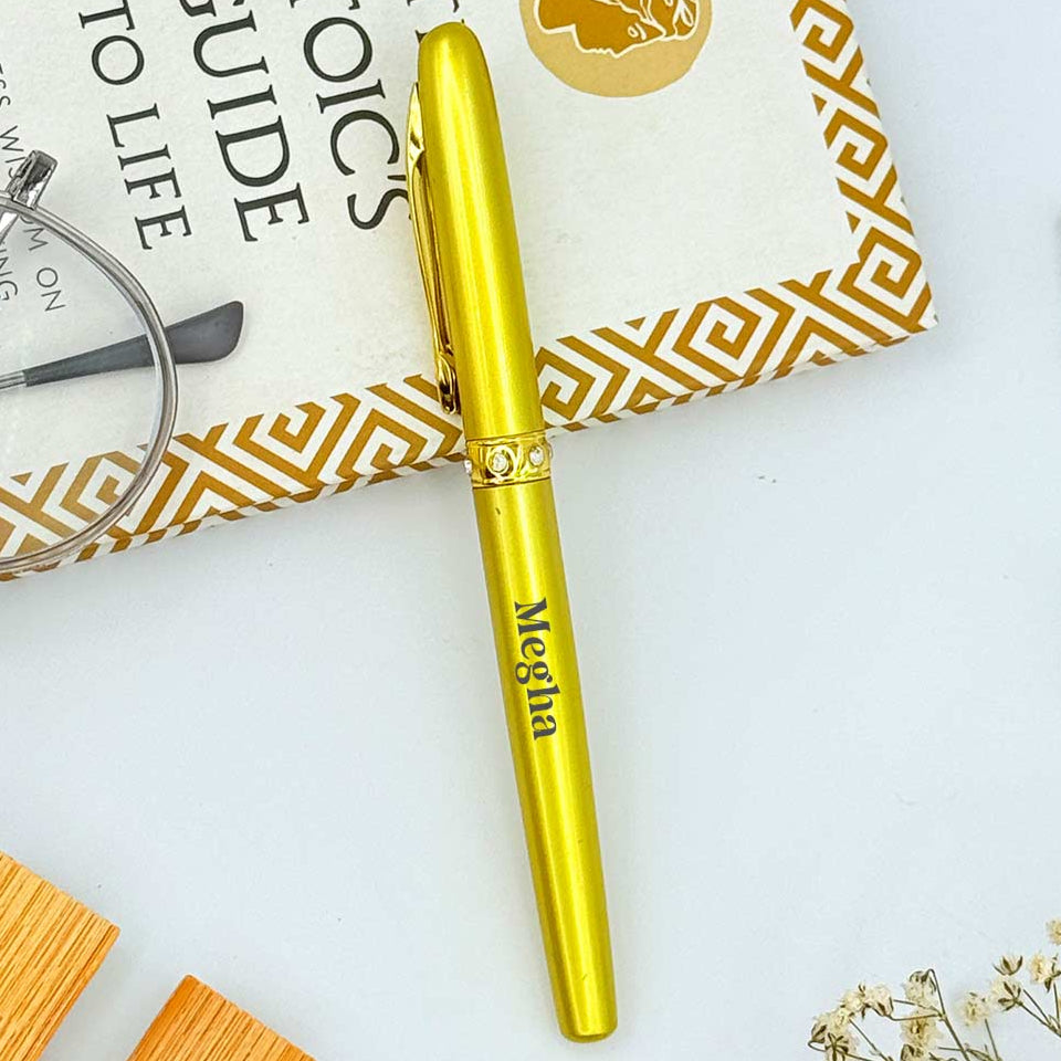 Personalized Pen Elegant Metallic Gold Look - love craft gift