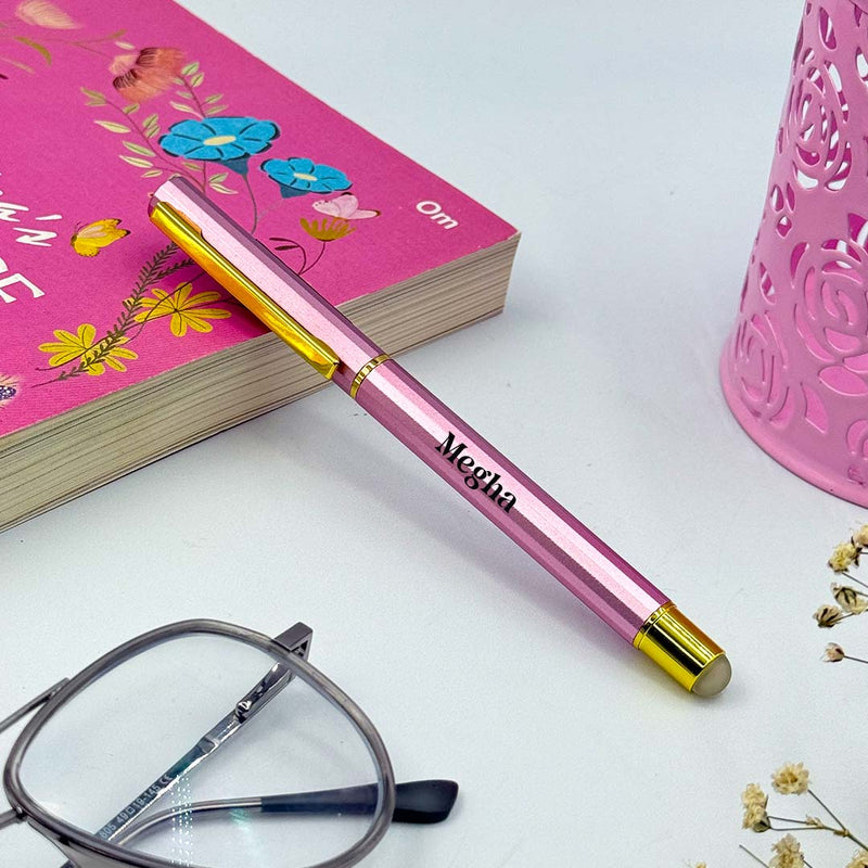 Personalized Pen Beautiful Pink Glossy Finish Look