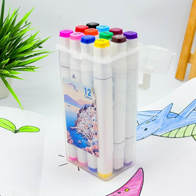Navratri  Dual Tip Professional Artist Marker - Set of 12 Piece