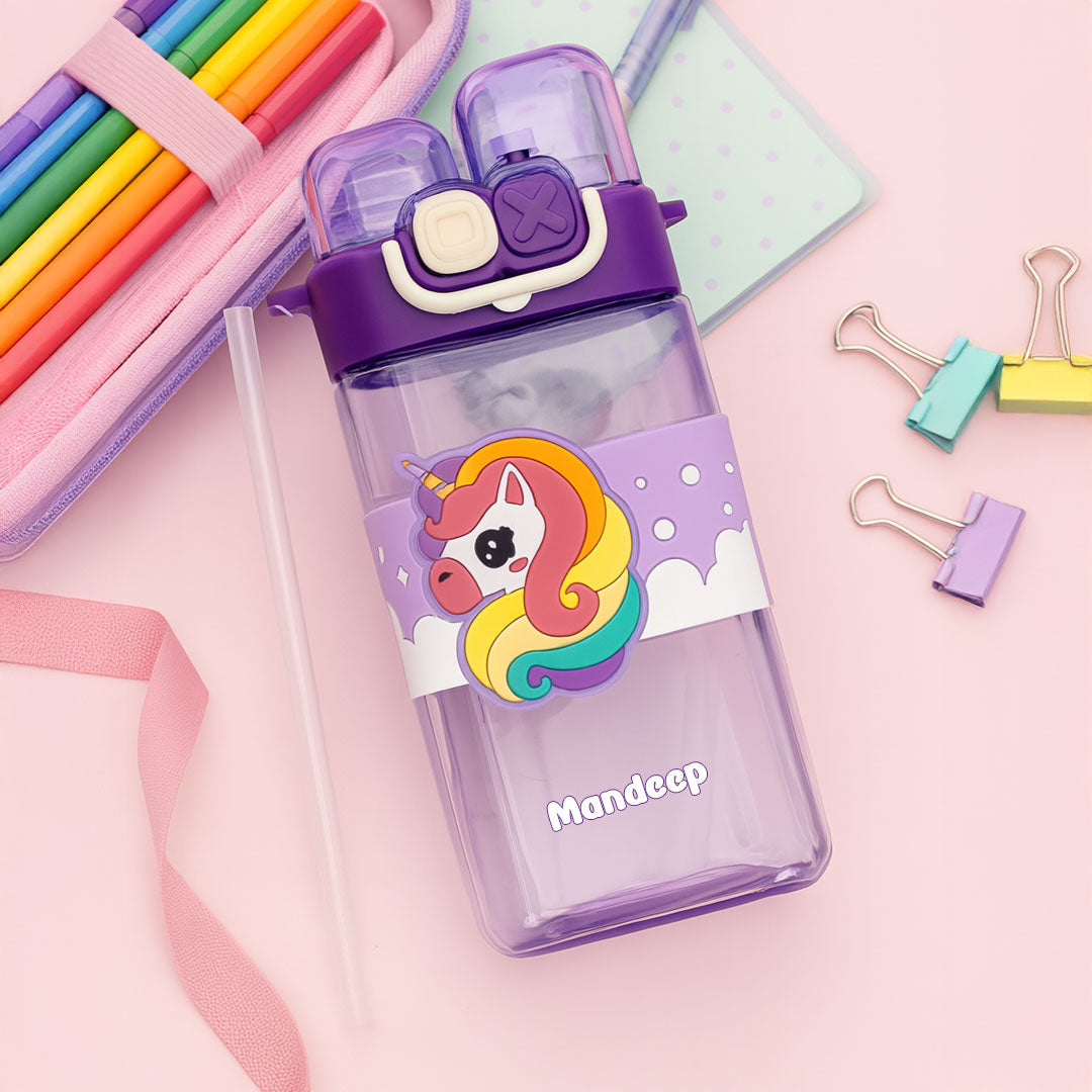 Personalized Kids Water Bottle-Cartoon Design