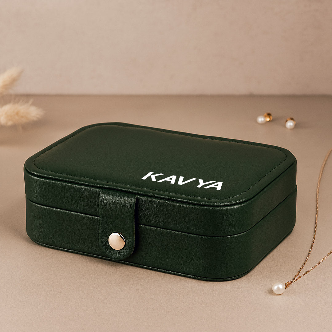 Personalized Dark Green Jewellery Box