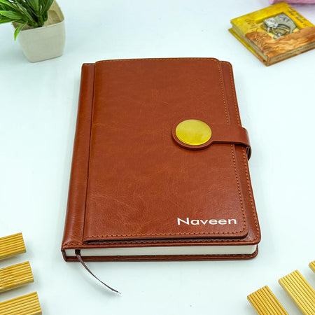 Brown A4 Paper Cover Diary – Custom Name & Logo Printing