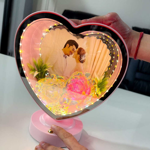 Personalized Magic Heart Shape Mirror with Led Light