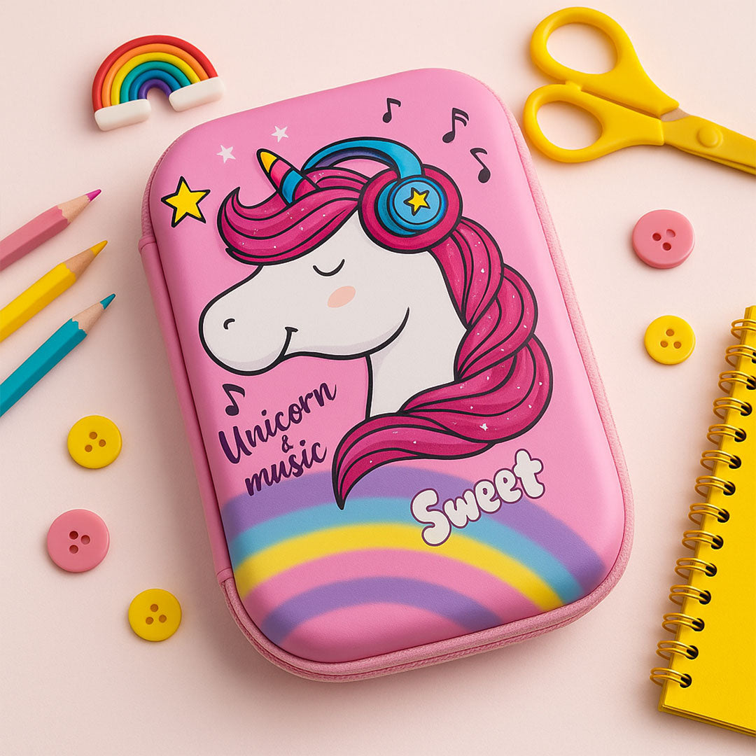 Personalized Unicorn Pencil Case- Light Pink