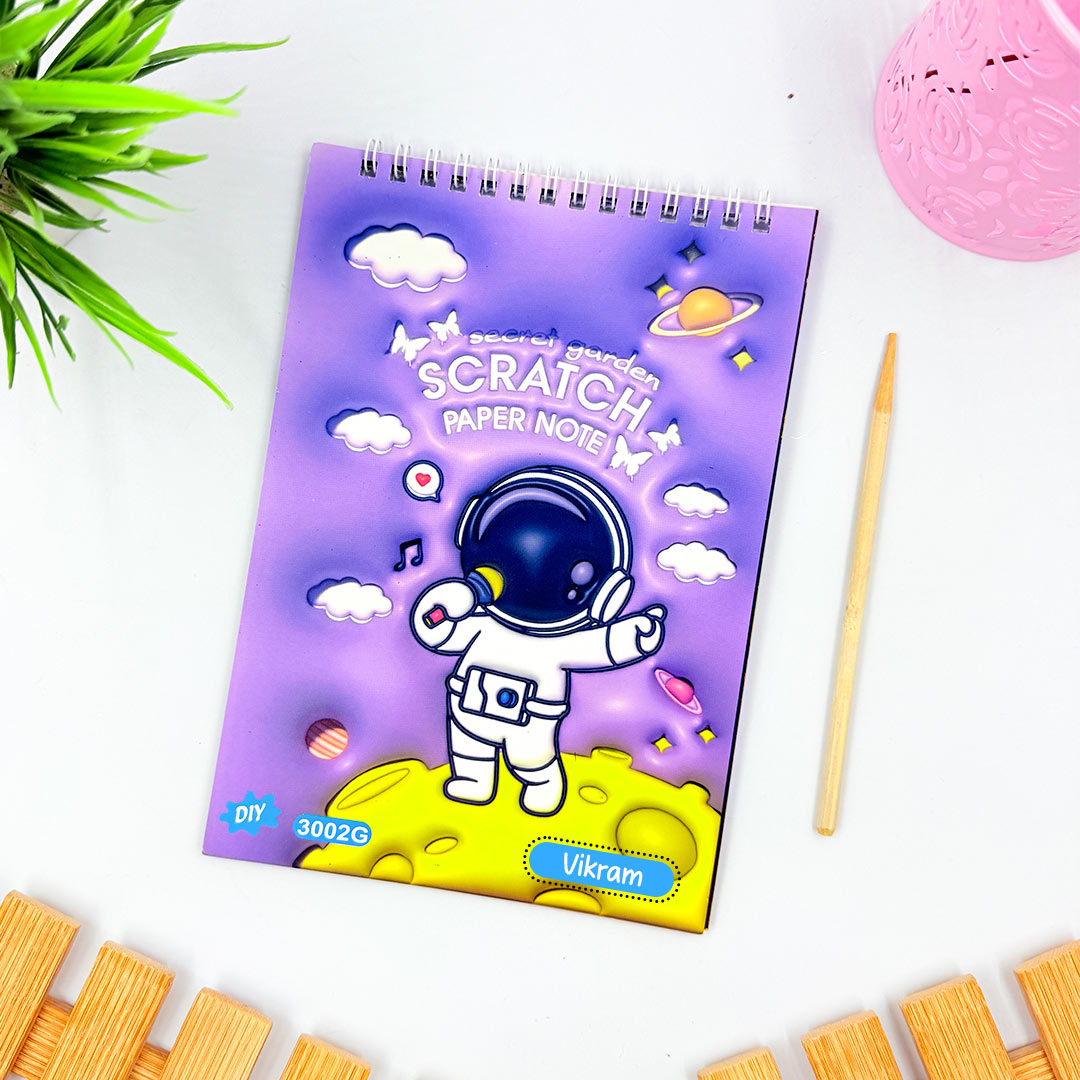 Personalized Scratch Art Book – Astronaut & Unicorn Designs