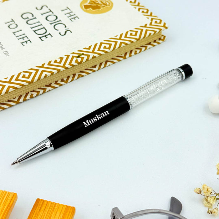 Personalized Pen Transparent Crystal Filled Look