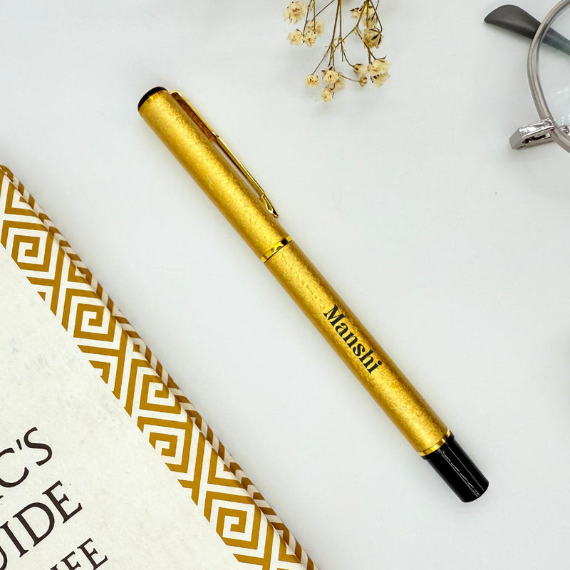 Personalized Pen Royal Gold With Glittery Finish Body