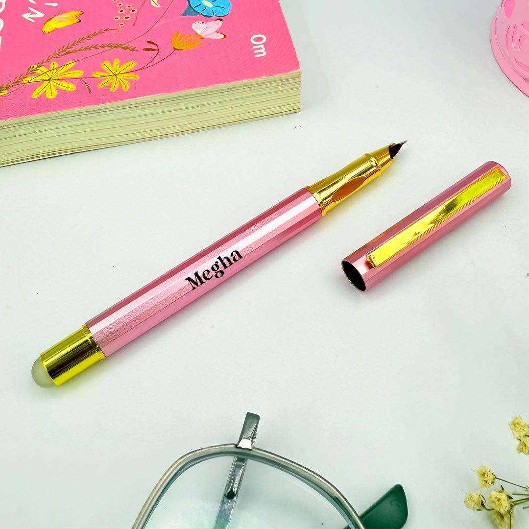 Personalized Pen Beautiful Pink Glossy Finish Look