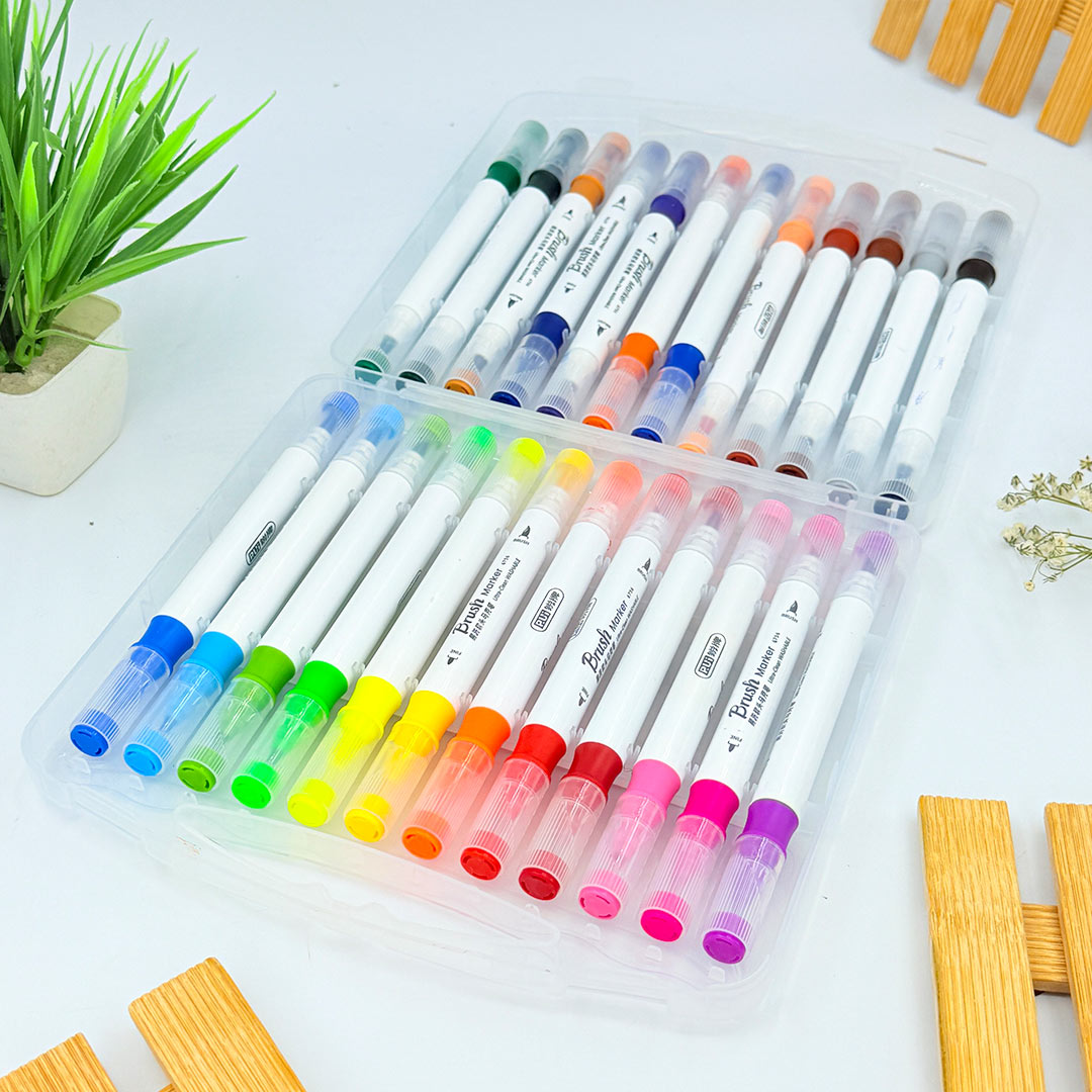 Personalized Dual Side Brush Marker Kit - 24 piece set