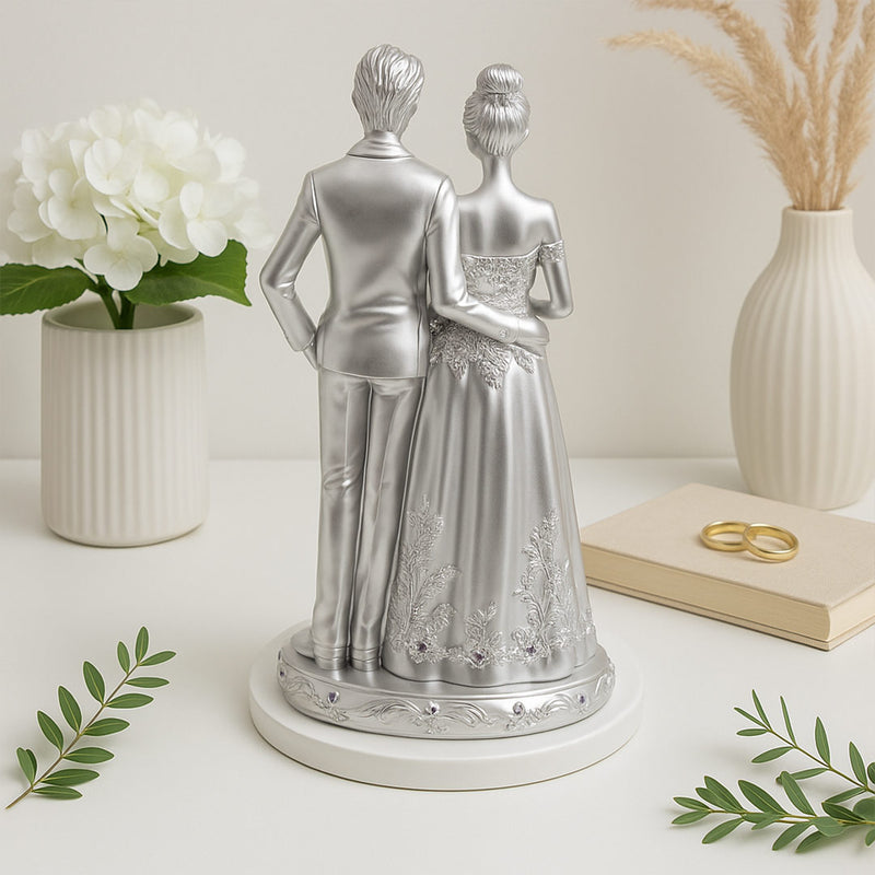 Silver Couple Wedding Figurine