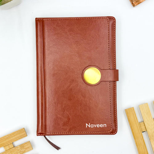 Brown A4 Paper Cover Diary – Custom Name & Logo Printing