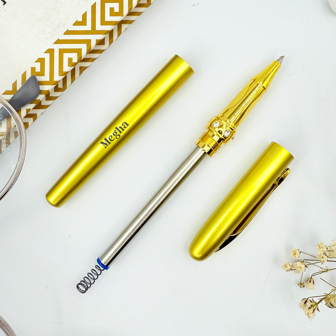 Personalized Pen Elegant Metallic Gold Look