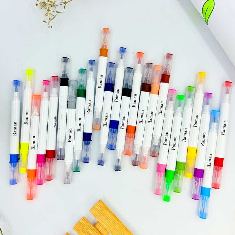 Personalized Dual Side Brush Marker Kit - 24 piece set