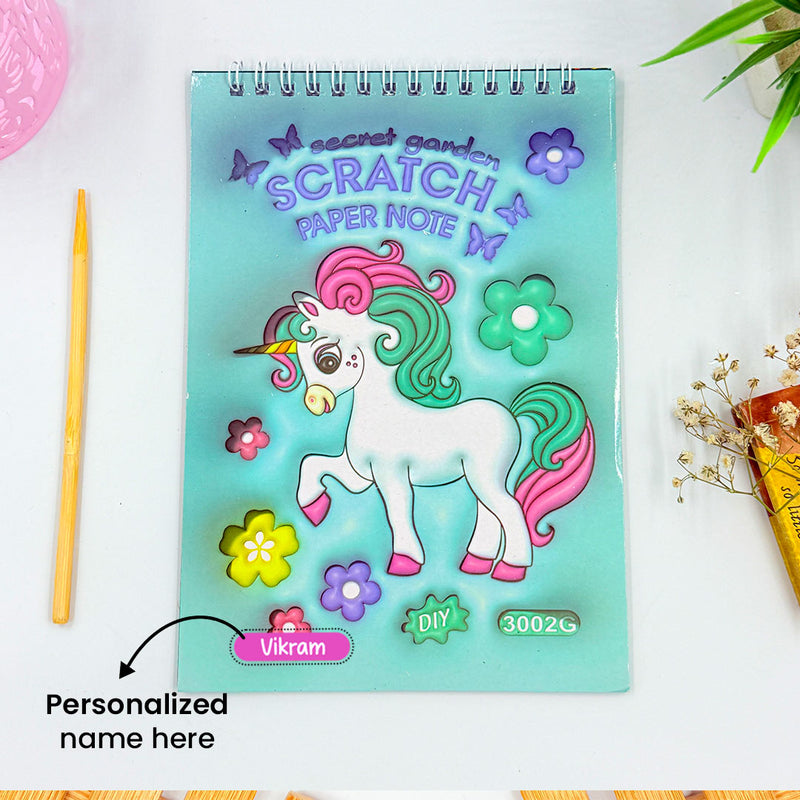 Personalized Scratch Art Book – Astronaut & Unicorn Designs