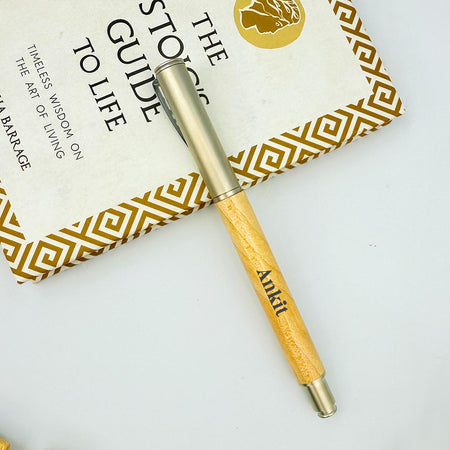 Personalized Pen Wood Body With Metal Cap