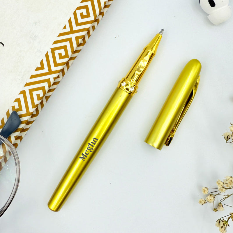 Personalized Pen Elegant Metallic Gold Look