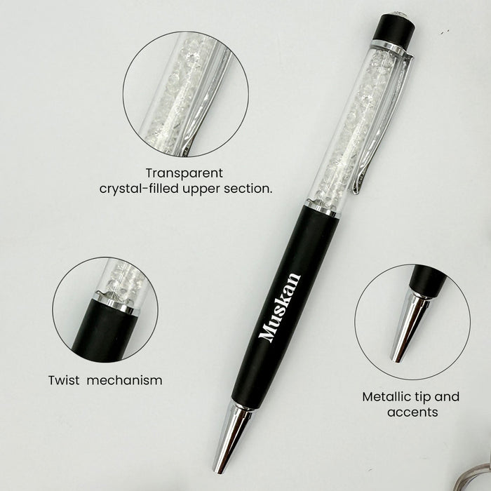 Personalized Pen Transparent Crystal Filled Look