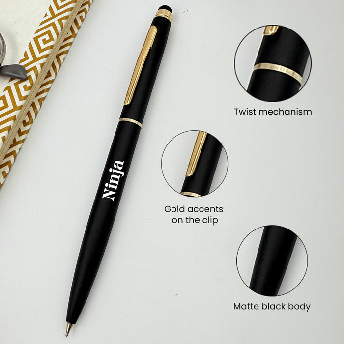 Personalized Twist Pen Metallic Body With Golden Clip