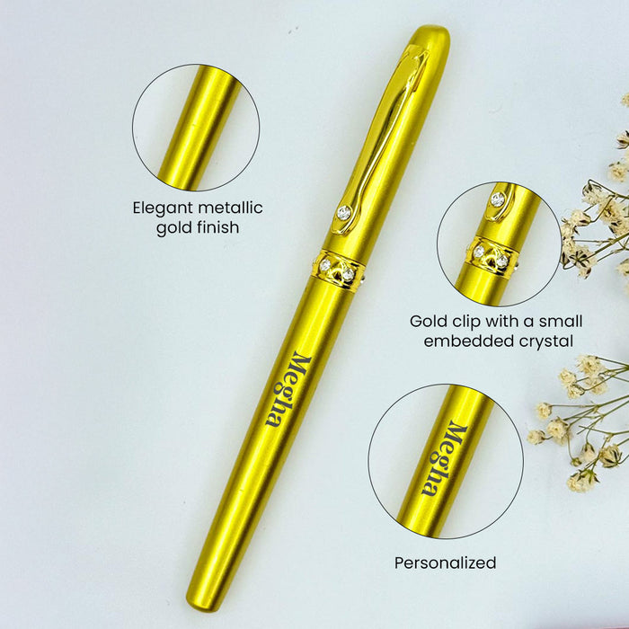 Personalized Pen Elegant Metallic Gold Look