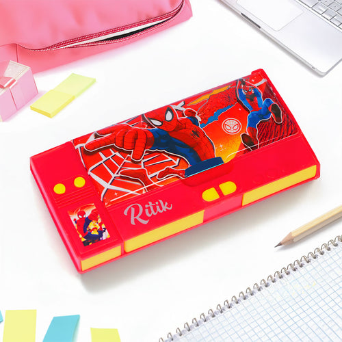 Personalized Spiderman Pencil Box(Set 1, Red)