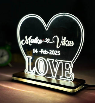 Heart-Shaped Acrylic Frame with Custom Name