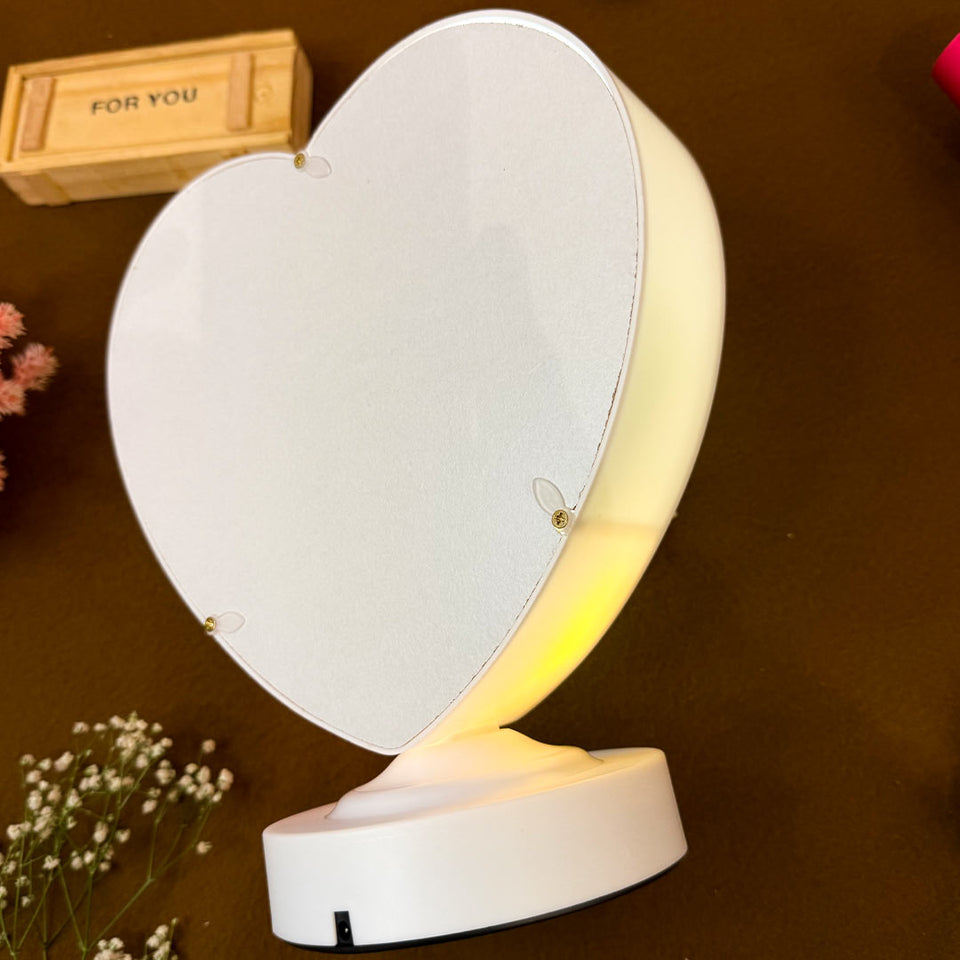 Personalized Magic Heart Shape Mirror with Led Light