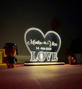 Heart-Shaped Acrylic Frame with Custom Name