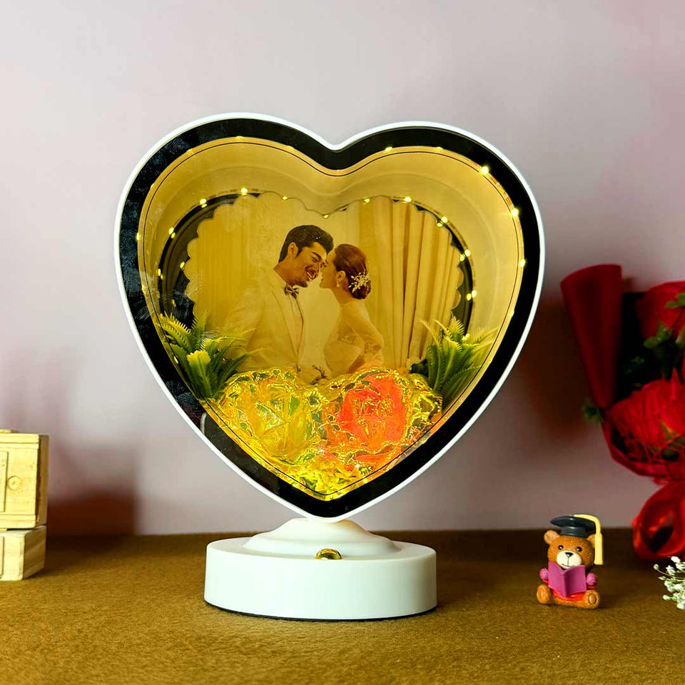 Personalized Magic Heart Shape Mirror with Led Light