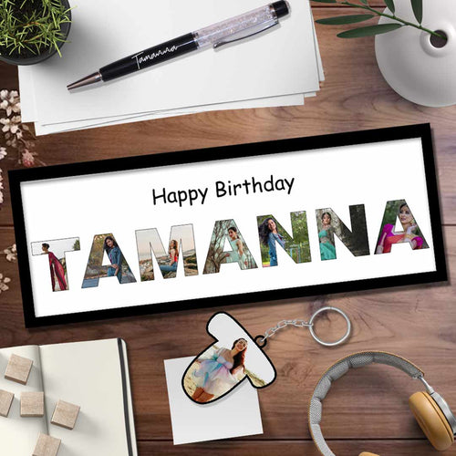 Happy Birthday Frame with Keychain and Pen| Love Craft Gifts