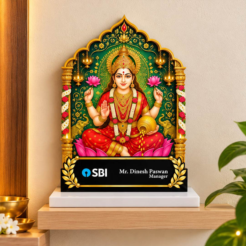1. Personalized Goddess Lakshmi Corporate Gift | Compact Office Desk Stand | Love Craft Gifts™